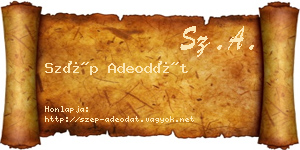 Szép Adeodát névjegykártya
